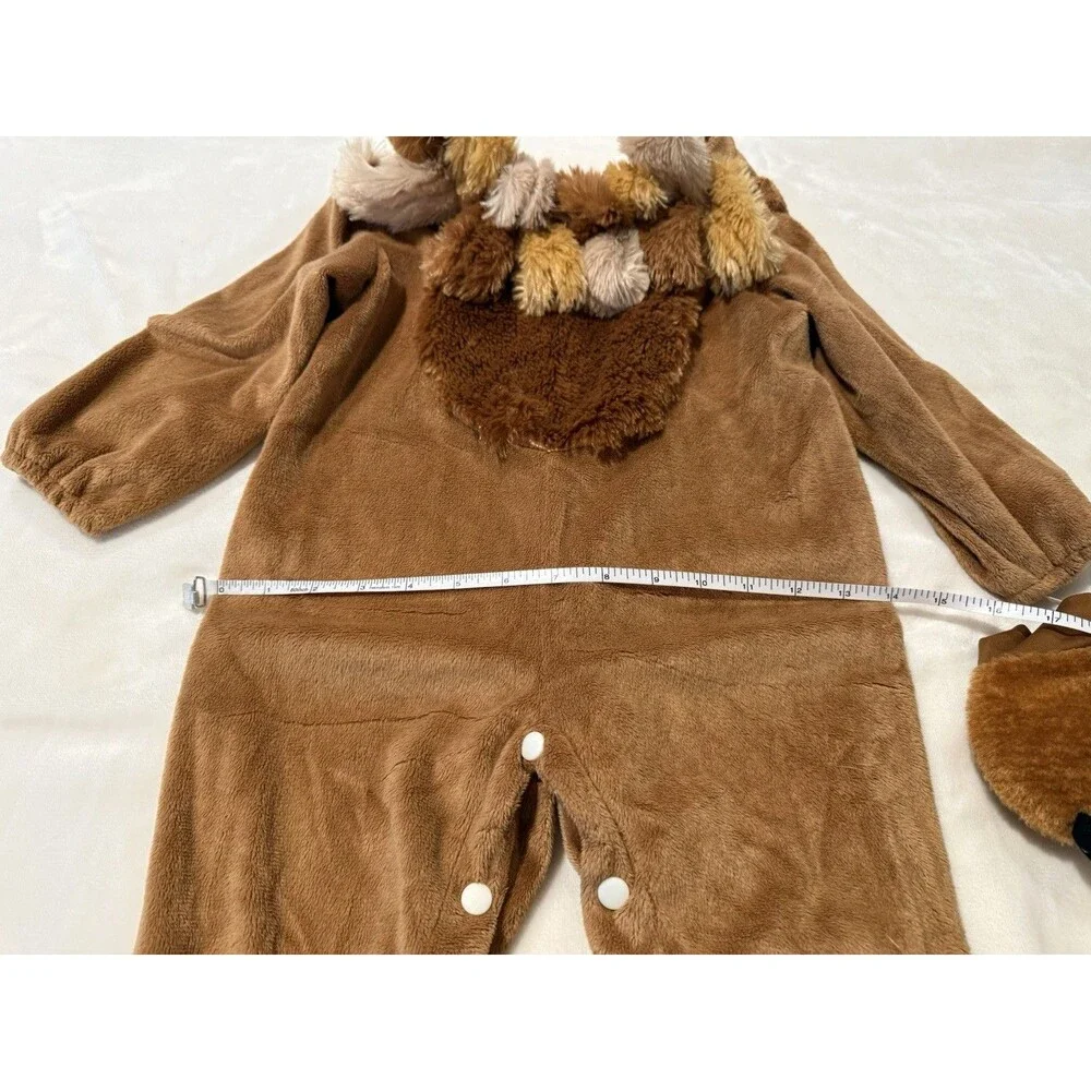 Just Pretend Kids Lion Costume Plush Jumpsuit Zipper Unisex Brown
